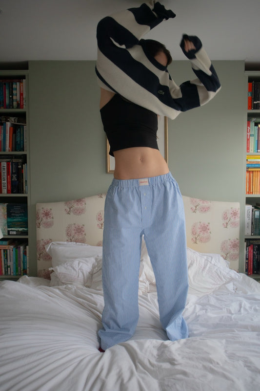 The Classic Pyjama Trouser – Royal Blue Oxford Stripe