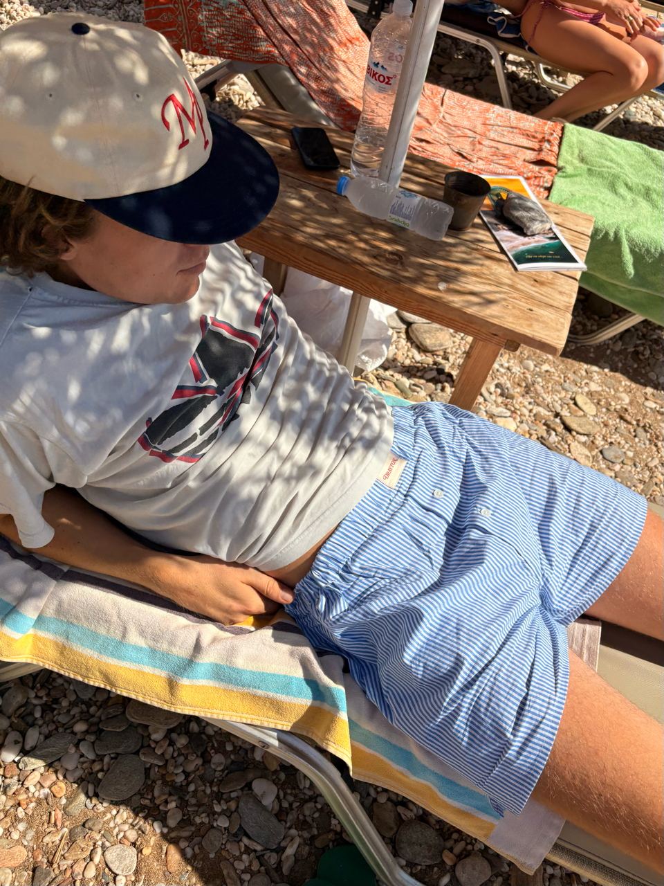 Classic Royal Blue Oxford Stripe Unisex Boxer Shorts