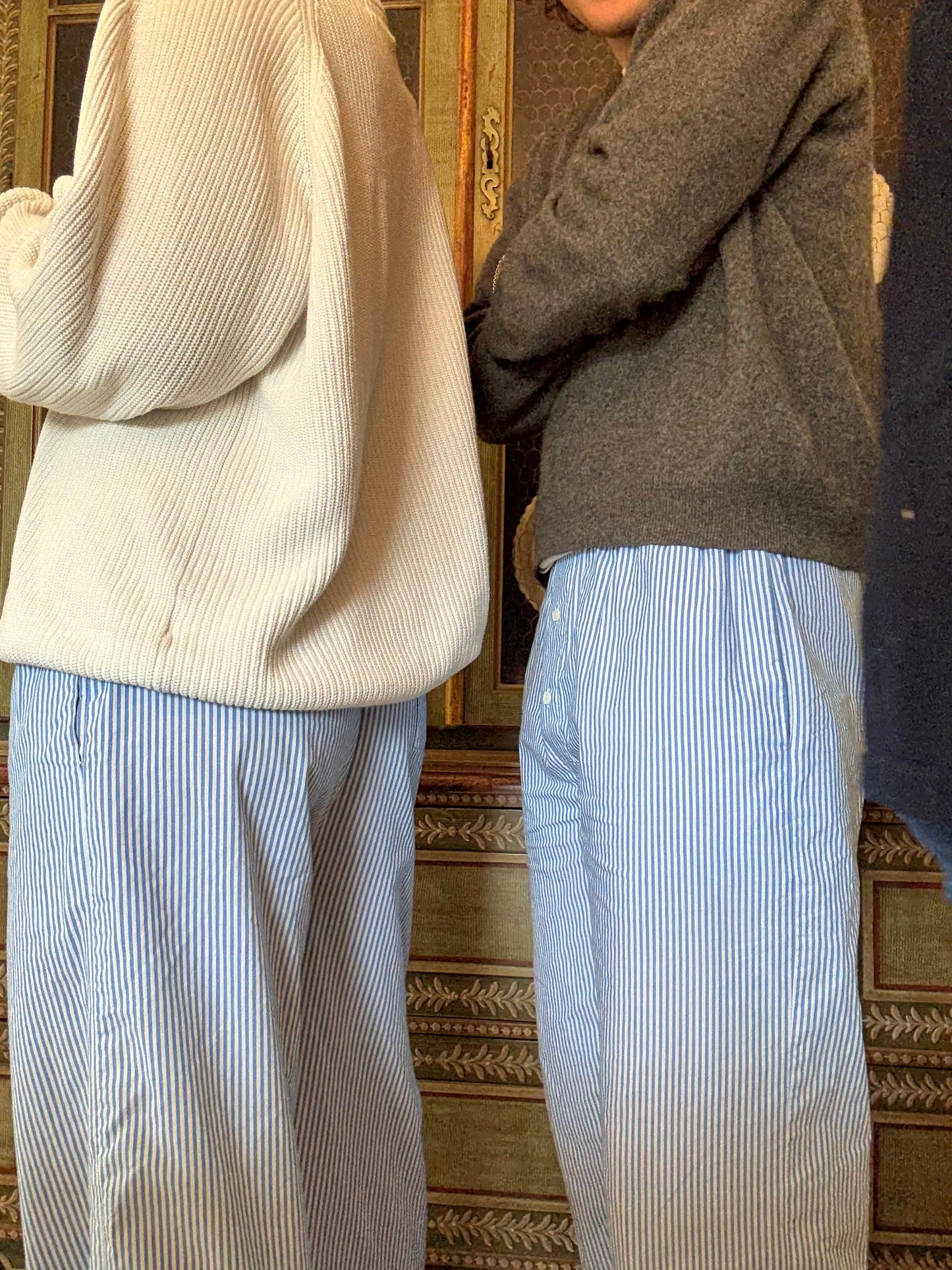 The Classic Pyjama Trouser – Royal Blue Oxford Stripe