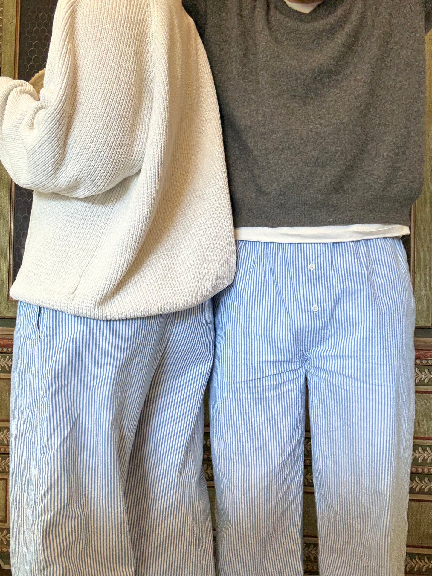 The Classic Pyjama Trouser – Royal Blue Oxford Stripe