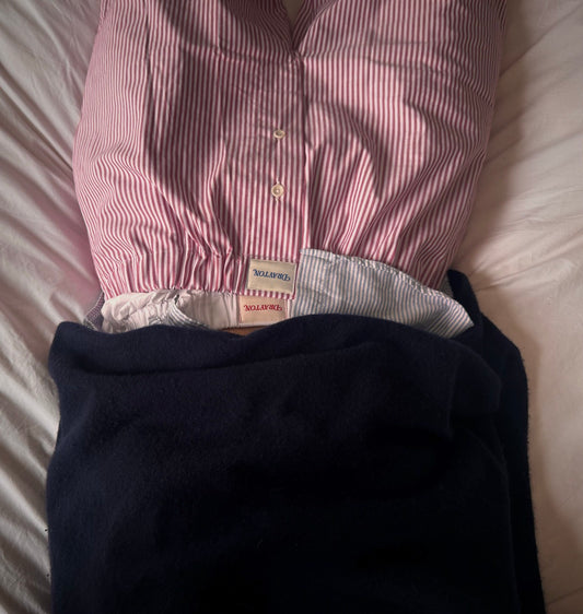 The Classic Pyjama Trouser – Crimson Oxford Stripe