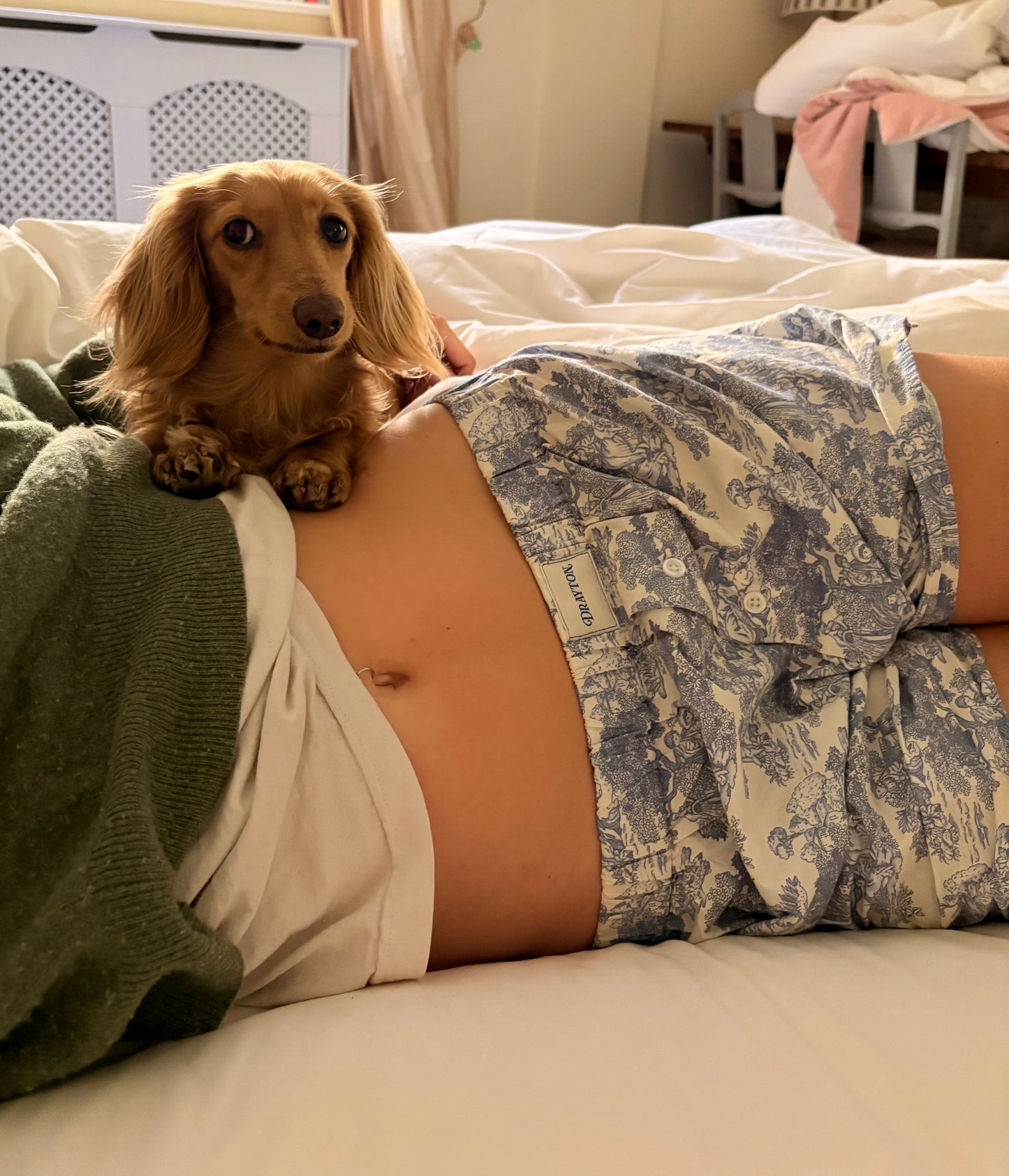 Classic Toile de Jouy Blue Unisex Boxer Shorts