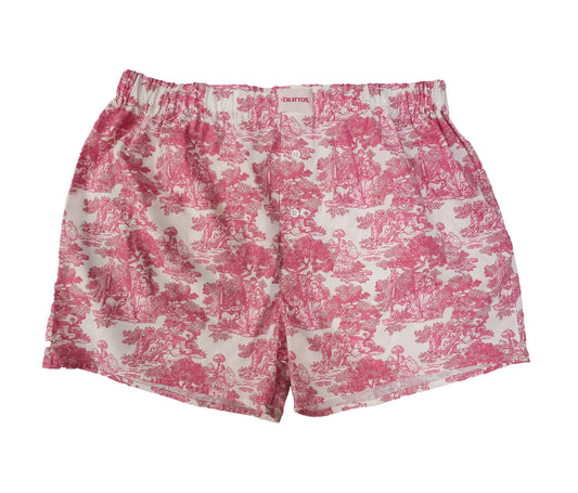 Classic Toile de Jouy Pink Unisex Boxer Shorts