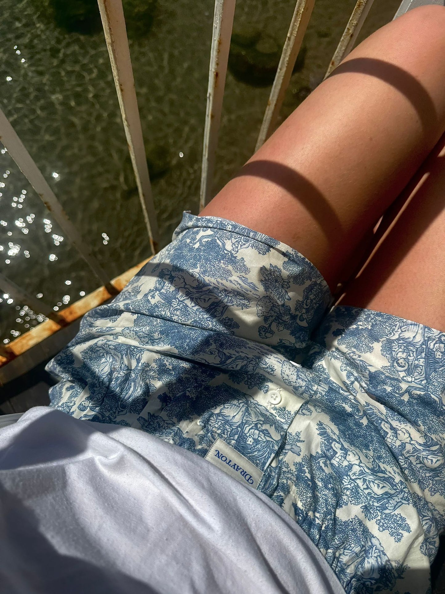 Classic Toile de Jouy Blue Unisex Boxer Shorts