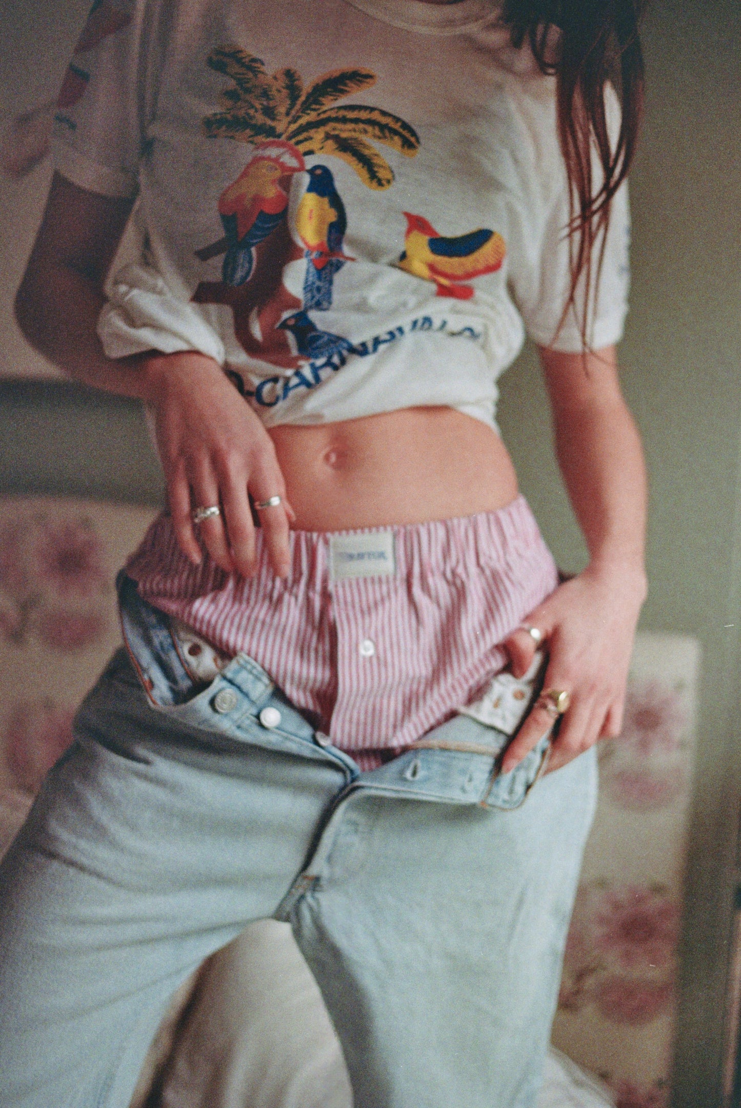 Classic Crimson Red Oxford Stripe Unisex Boxer Shorts