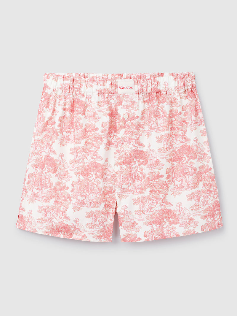 Toile de Jouy Pink Boxer Shorts
