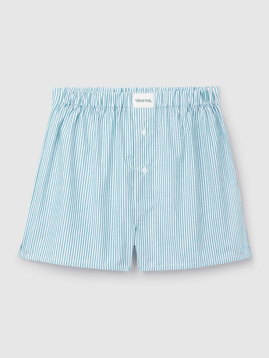 Teal Oxford Stripe Boxer Shorts