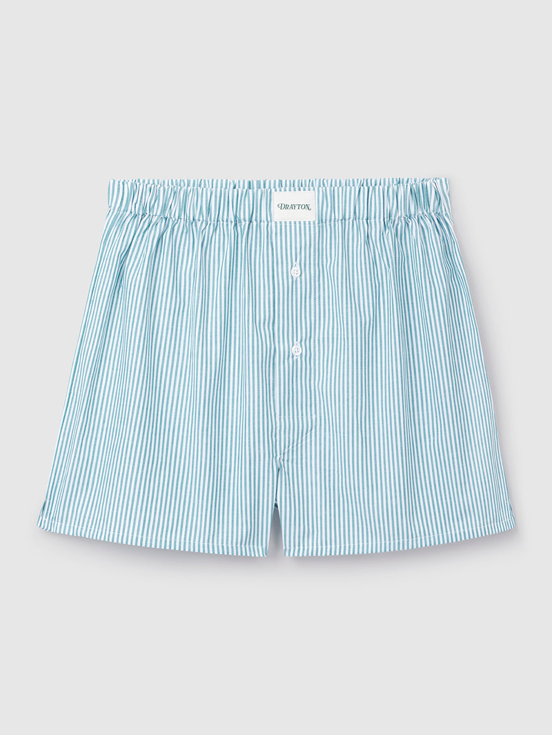 Teal Oxford Stripe Boxer Shorts