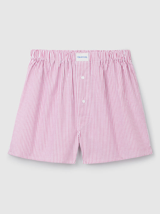 Crimson Red Oxford Stripe Boxer Shorts