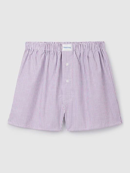Chocolate Oxford Stripe Boxer Shorts