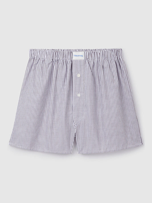 Chocolate Oxford Stripe Boxer Shorts