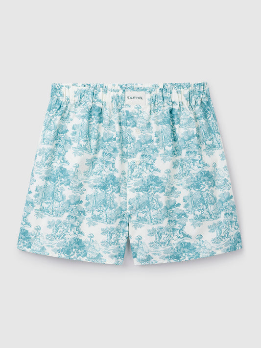 Toile de Jouy Green Boxer Shorts