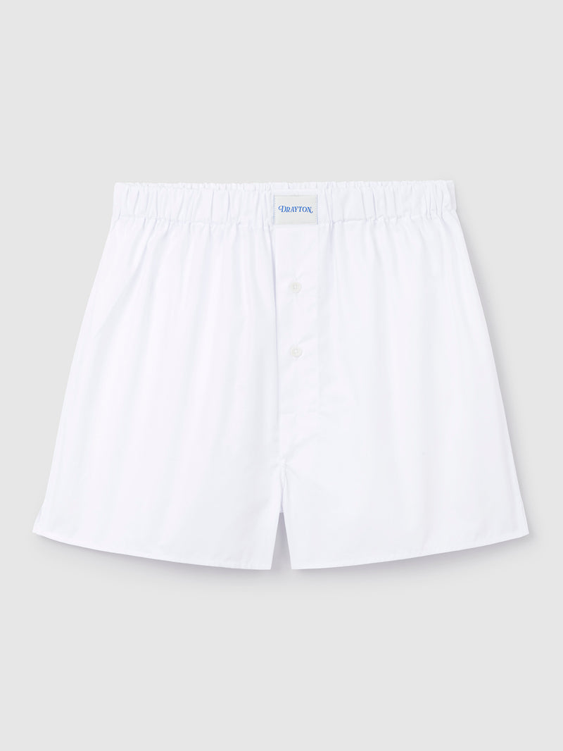 White Boxer Shorts - Blue Label