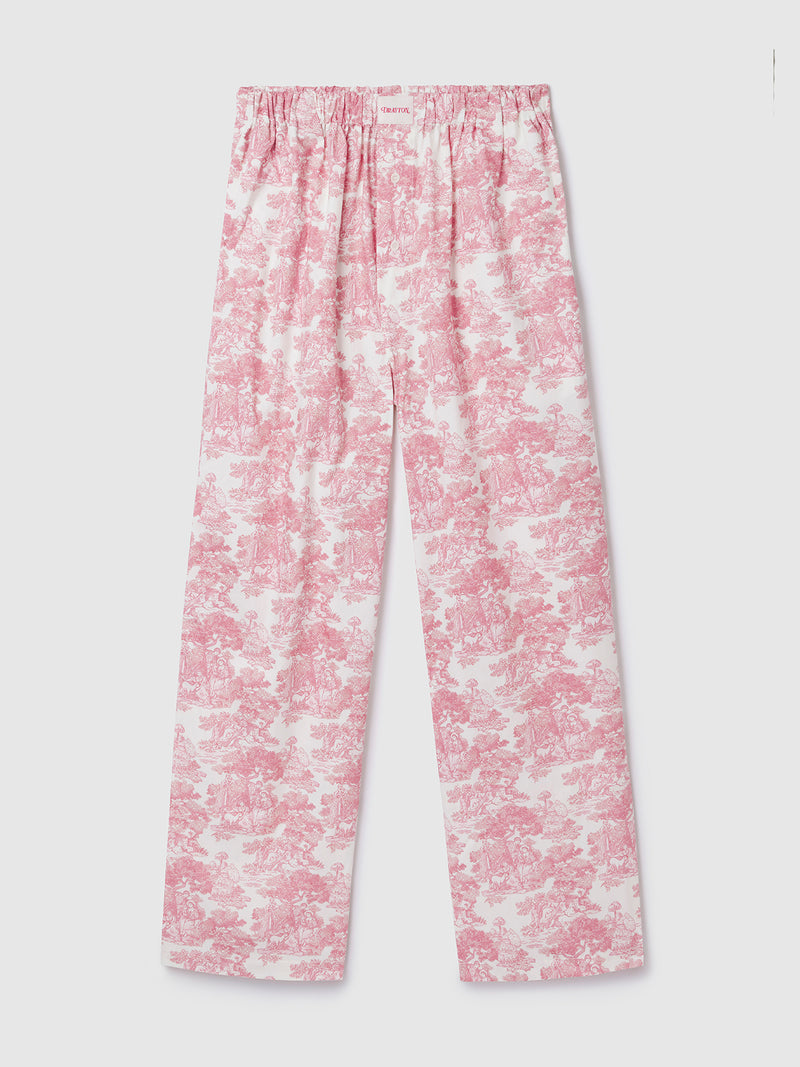 Pink Toile de Jouy Pyjama Trouser