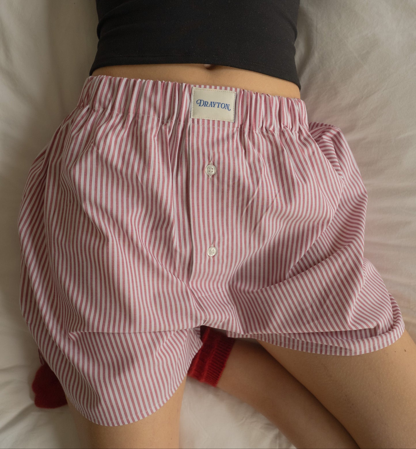 Classic Crimson Red Oxford Stripe Unisex Boxer Shorts