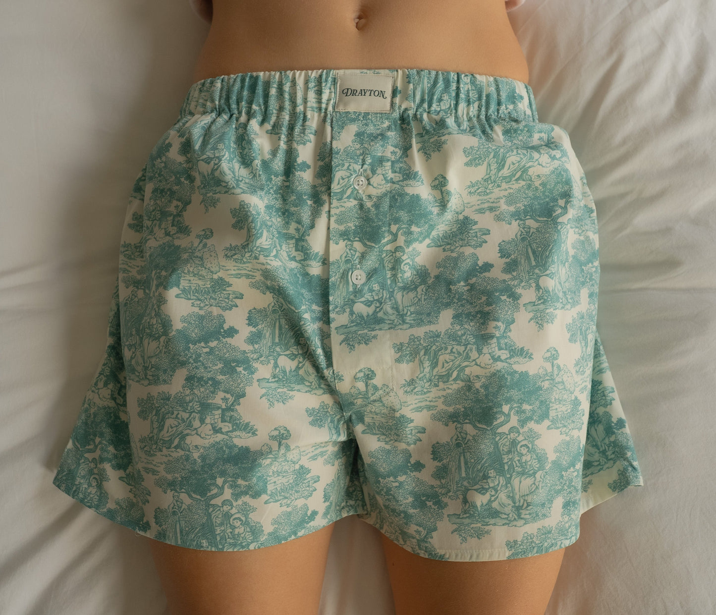 Toile de Jouy Green Boxer Shorts