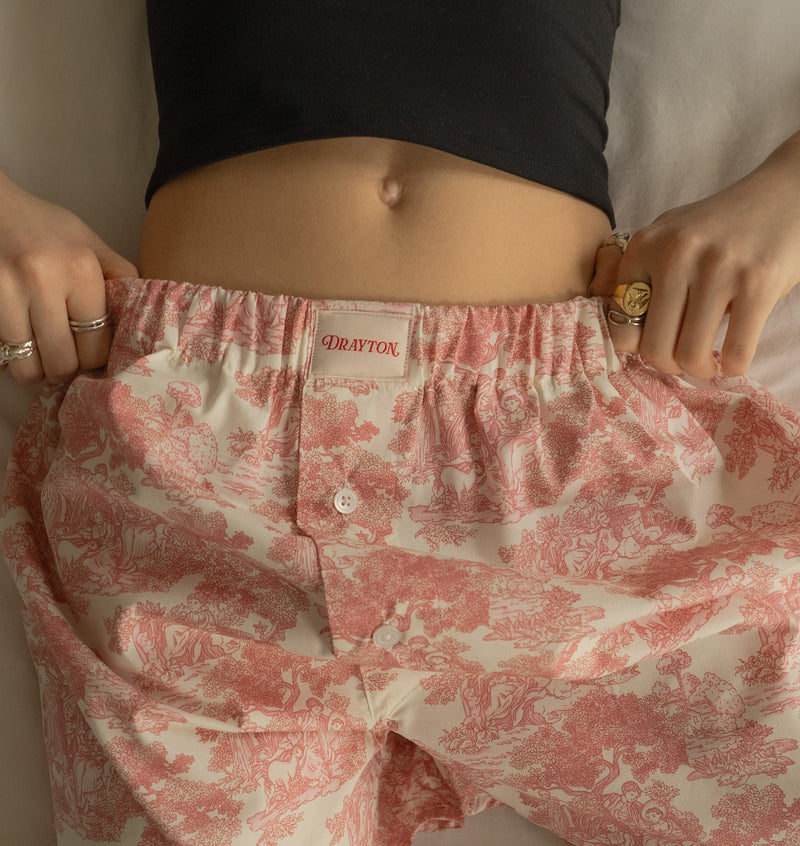 Pink Toile de Jouy Pyjama Trouser