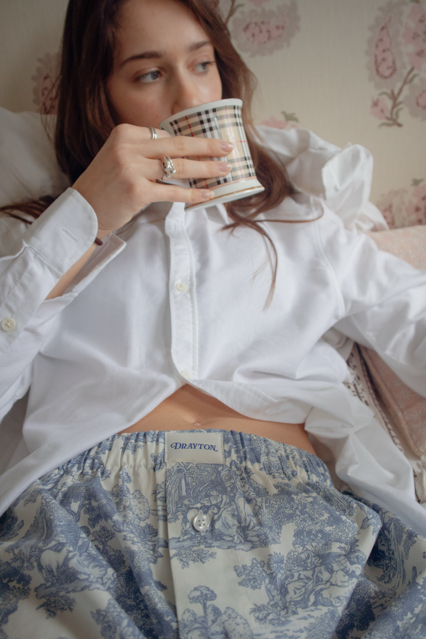 Classic Toile de Jouy Blue Unisex Boxer Shorts