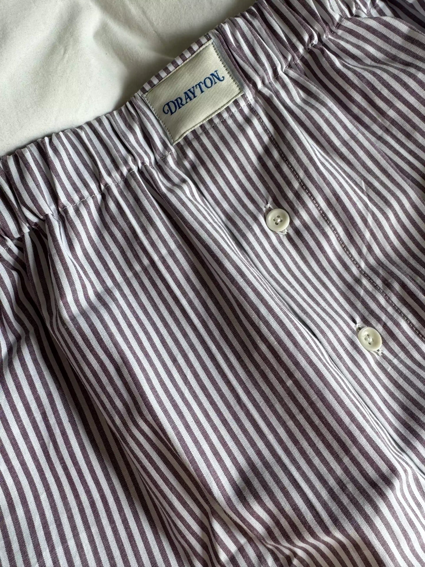 Chocolate Oxford Stripe Boxer Shorts