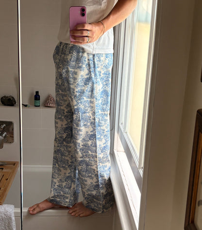 The Classic Pyjama Trouser – Blue Toile de Jouy