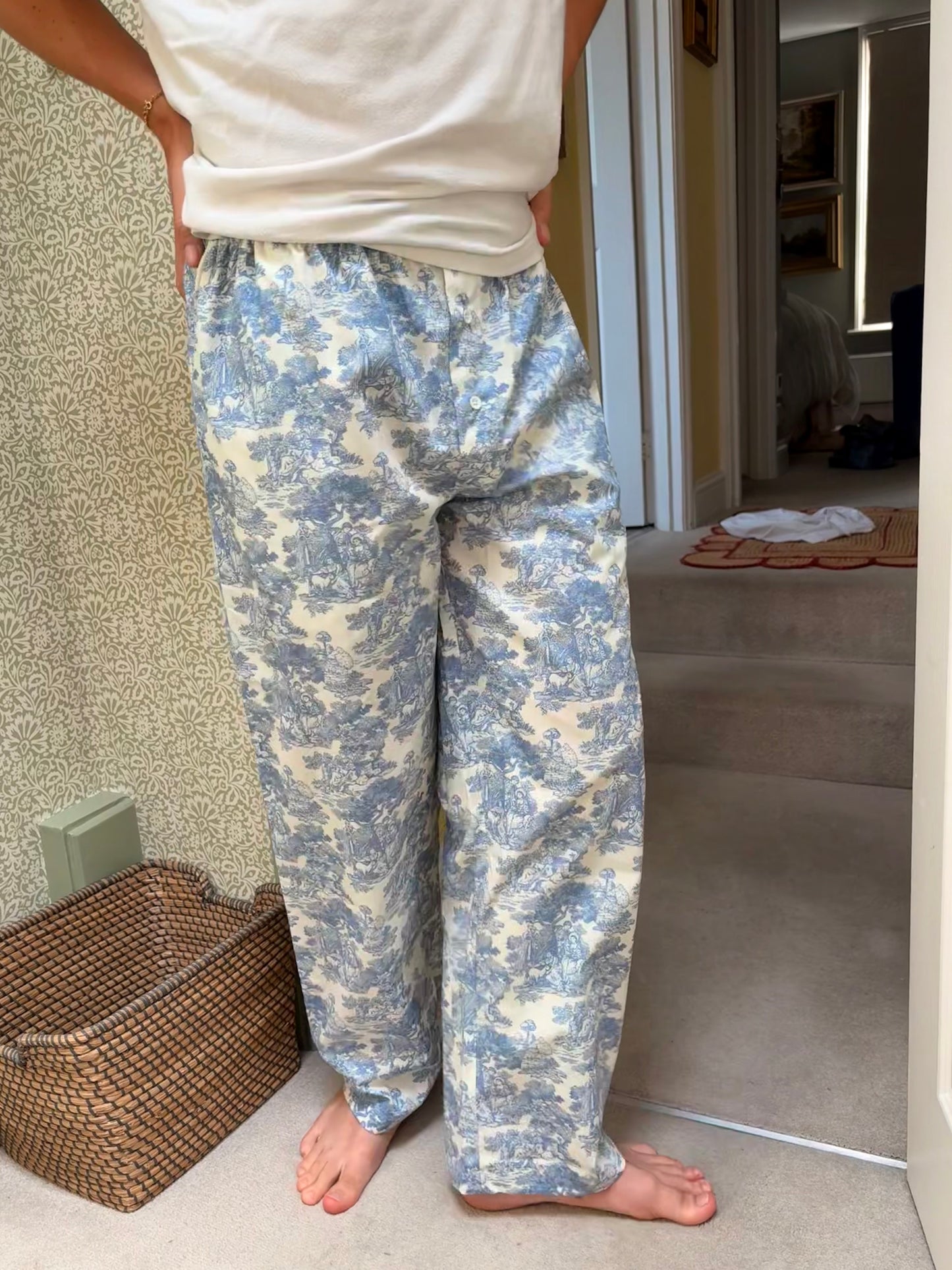 The Classic Pyjama Trouser – Blue Toile de Jouy