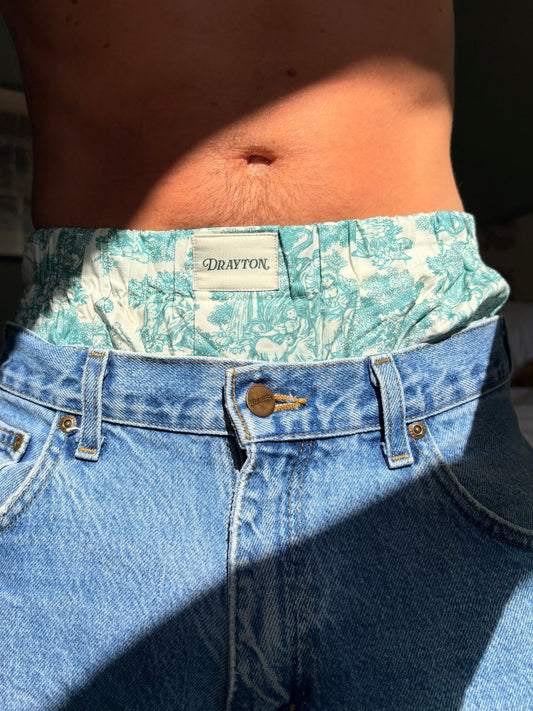Classic Toile de Jouy Green Unisex Boxer Shorts