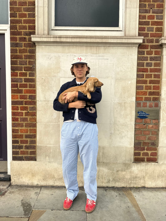 The Classic Pyjama Trouser – Royal Blue Oxford Stripe