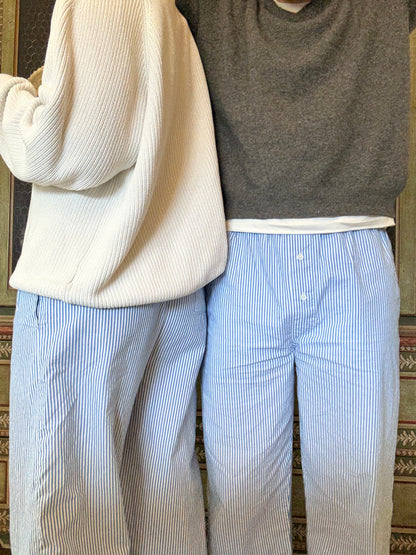 The Classic Pyjama Trouser – Royal Blue Oxford Stripe