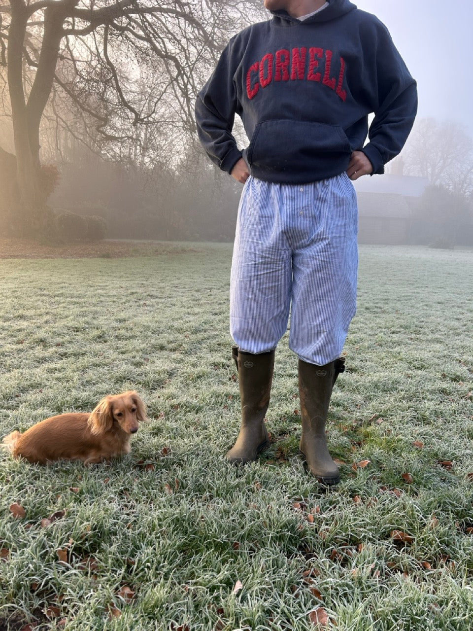 The Classic Pyjama Trouser – Royal Blue Oxford Stripe