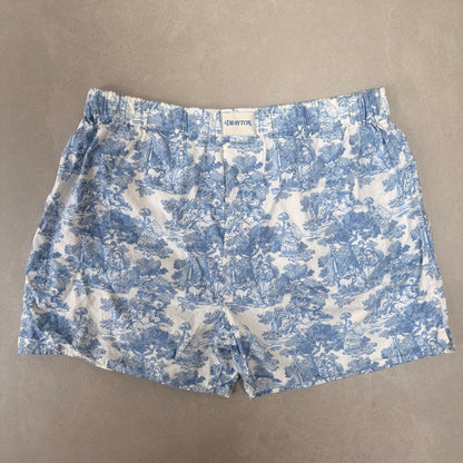 Classic Toile de Jouy Blue Unisex Boxer Shorts