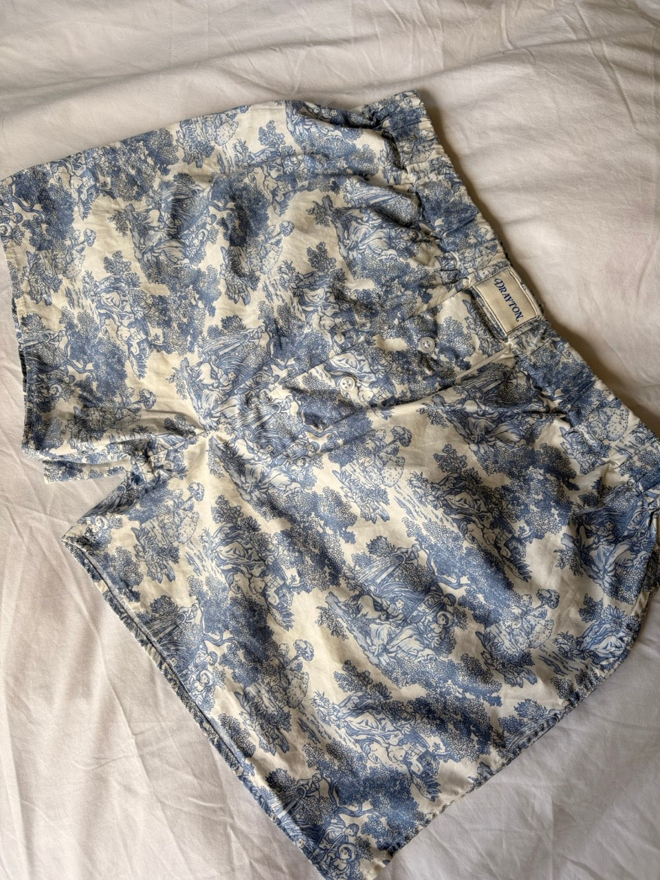 Classic Toile de Jouy Blue Unisex Boxer Shorts