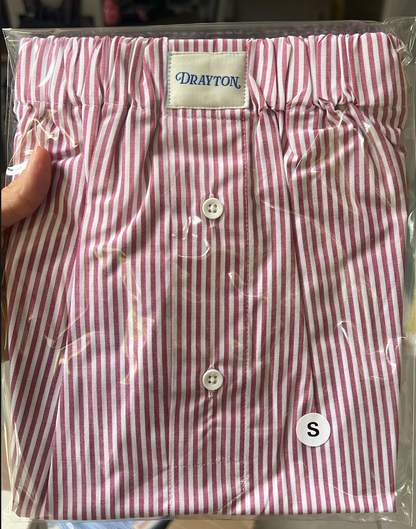 Classic Crimson Red Oxford Stripe Unisex Boxer Shorts