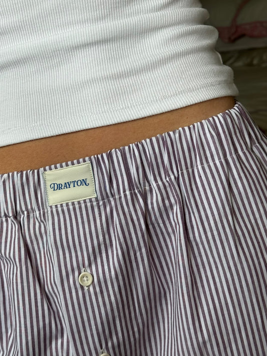 Chocolate Oxford Stripe Pyjama Trouser