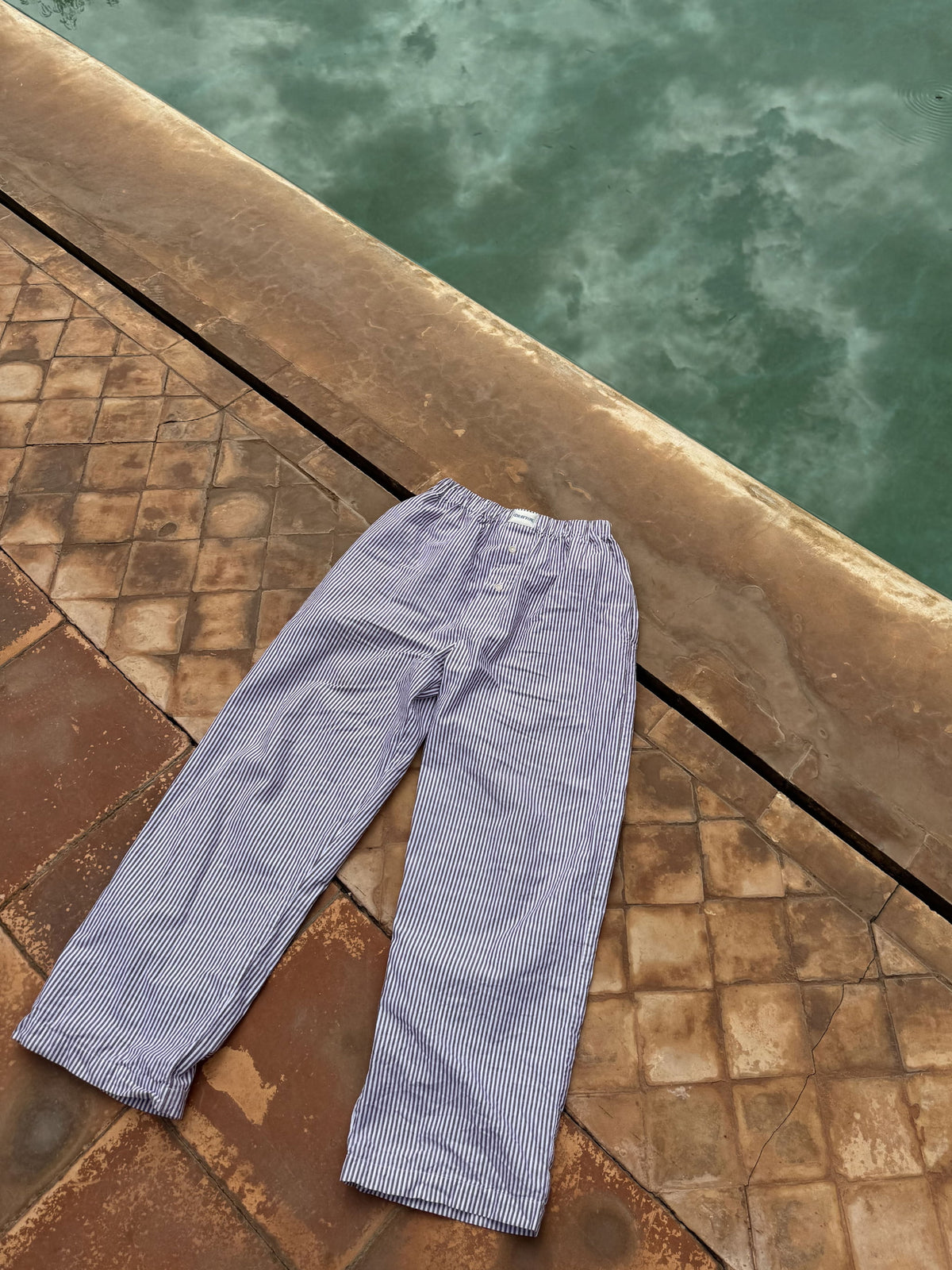 Chocolate Oxford Stripe Pyjama Trouser