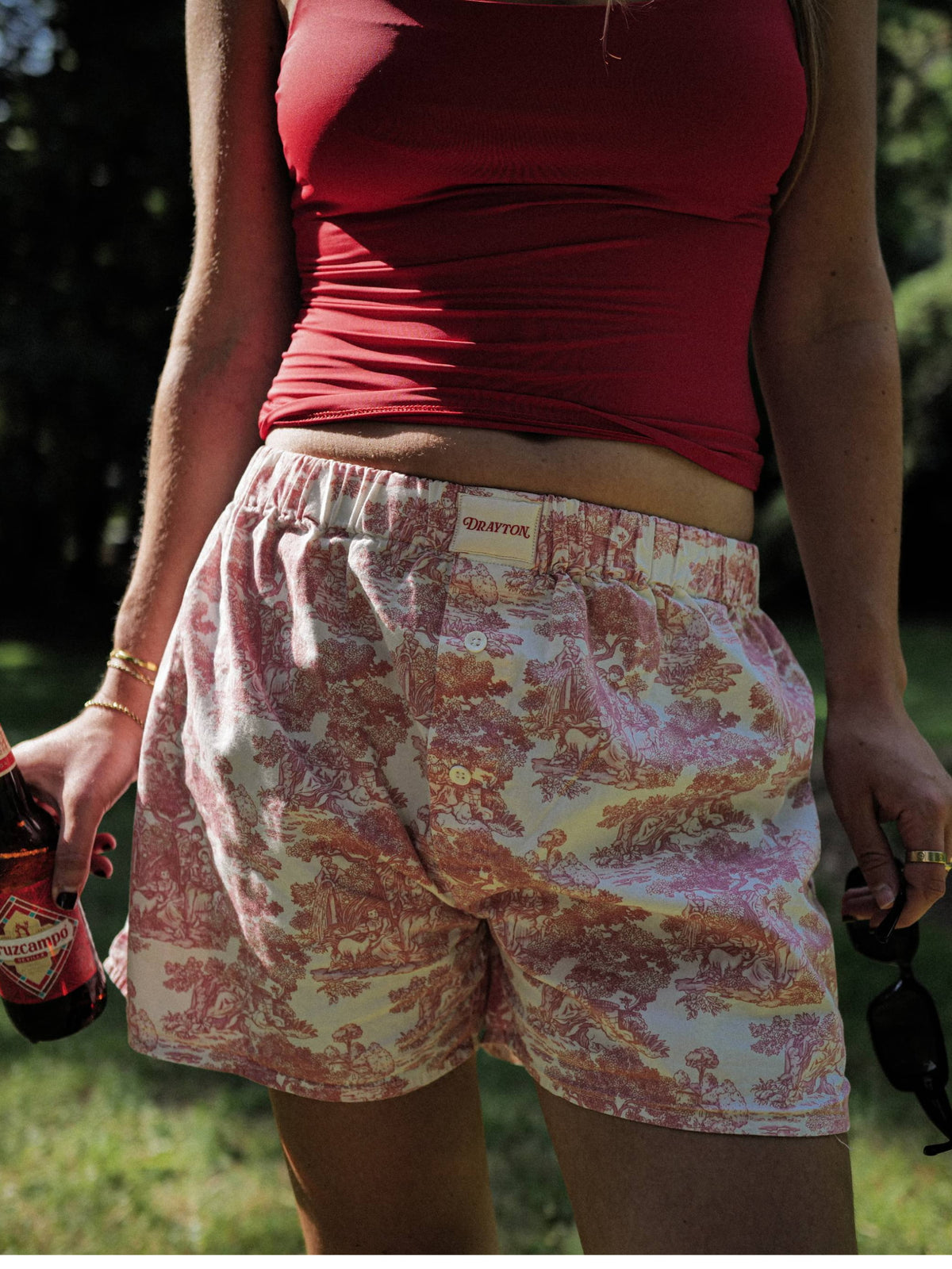 Toile de Jouy Pink Boxer Shorts